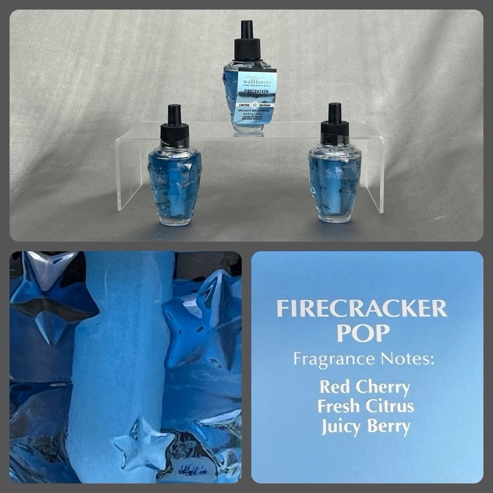 Bath & Body Works‎ Firecracker Pop Wallflowers Fragrance Refill Bulbs 3x Bundle